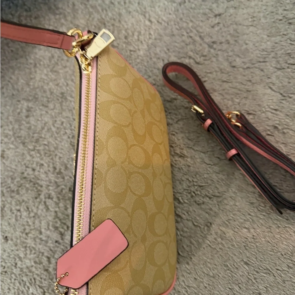 Coach Beige Signature Shoulder Bag